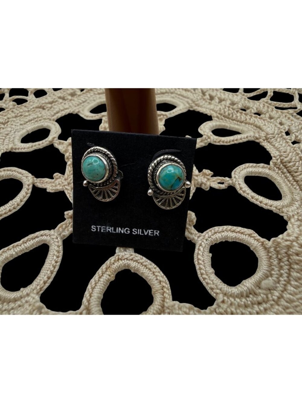 Artisan handcrafted Sterling Silver Mohave Turquoise Earrings Southwest boho 8g